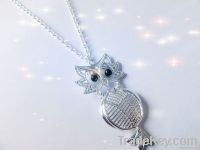 fashion silver-plated owl necklace jewelry