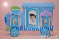 Cartoon train shaped plastic rotating photo frames