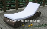 Outdoor wicker sun lounger