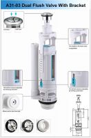 Dual flushing valve with bracket