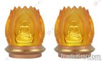 Colored glaze Five Dhyani Buddhas lamp