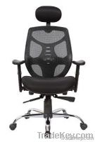 Black Mesh Fabric Adjustable Swivel Executive Office Chair with Pad H