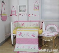 girl crib bedding set with butterfly in color pink