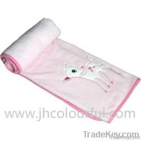 portable baby coral fleece blanket in color beige