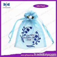 Embroidery drawstring organza bag