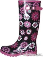 Fashion flowers women rubber rain boots