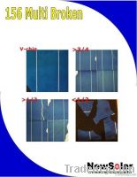 156 Poly-crystalline Silicon Broken Solar Cell