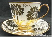 golden plated cup saucer