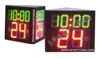 Three faces Basketball shot clock with game time for 3 sided shot clocks and period timing display