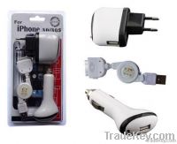 Universal car charger set for Iphone4/4s