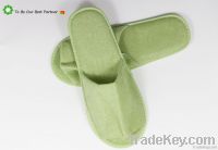 100% cotton washable Hotel slippers Custom Pulled Fabric orange Edage