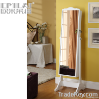 Wooden mirror Jewelry Armoire in white