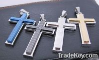 new Trendy cool titaniium steel sideway cross necklace Pendant