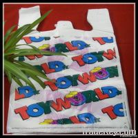 HDPE and LDPE plastic tshirt vest carry bag for shopping, supermarket