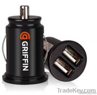 Dual USB Car Chargers for iPad2, iPhone4/4S with 2.1A Current