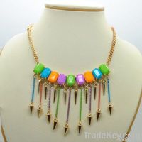 Spike pendant chain necklace