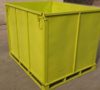 Steel pallet container