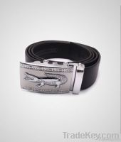 Men&#039;s belts Black Genuine Cow Leather Belt Crocodile Auto Lock Buckle