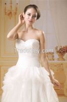 2015 guangzhou fairy tale puffy organza ball bridal wedding gowns with sparkling beading motif AG012