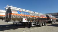 Aluminum tank semi trailer with 3 axle for transporting fuel/petrol