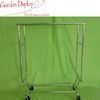 Rolling Collapsible Garment Rack with Double Round Tubing Hangrail