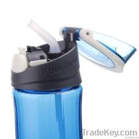 550ml PCTG plastic water bottle with straw, BPA free, FDA