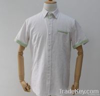 Mens Leisure Design White Linen Shirt