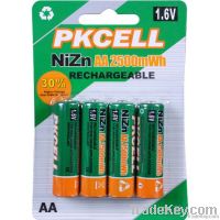 1.6V Nizn AA 2500mwh Rechargeable Battery