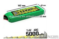 5000MAH 2S 40C MAX 80C 7.4V Car, Boat NANO TECH LIPO PACK BATTERY HUNG