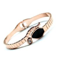 Elegant snake rose gold stainless steel bangle