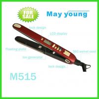 Professional ion LCD display hair straightener