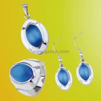 316 Stainless Steel Jewelry Set-Pendant, Earring, Ring