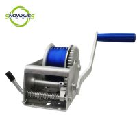 High quality hand trailer winch 1500LBS SNOWAVES webbing length 8m fixed handle