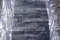 black quartzite nature culture stone  Stacked wall Panels