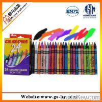 24 pcs wax crayons in a paper box, kids drawing set