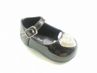 Black Baby Christening Wedding Diamante Shoes