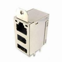 RJ-45 with LED + 6P IEEE1394 + USB A socket, PCB