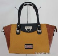 Colorblock shoulder tote bag