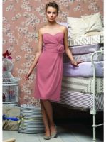 New arrival fantastic a line strapless knee length chiffon bridesmaid dress wholesale