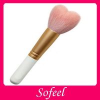 2013 hot selling new fashion pink heart shape makeup powder brush