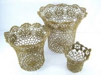 crochet basket of home accessories for gift home decoration