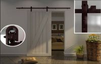 Heavy duty modern sliding barn door hardware for double sliding