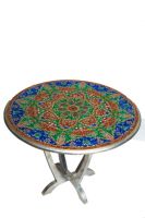 wooden painted  meena table