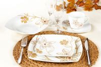 30 pcs square dinner set with fashion design,porcelain and bone china option