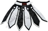 Wholesale Gladiator Muay Thai Shorts | Black &amp;amp; White Kickboxing Shorts with Star Waistband Manufacturer