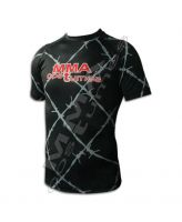 Short Sleeve Barbed Wire Design MMA Rash Guard | Sublimated Gi/No-Gi Grappling Compression Shirt