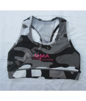 Wholesale Sublimated Women Sports Bra Urban Camouflage Design with Protective Cups