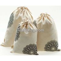 wholesale cotton fabric drawstring bag 