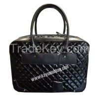 Diamond Quilted Checkered Briefcase 