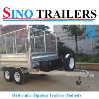 10X6 FT Galvanised Hydraulic Tipping Box Trailer with Cage